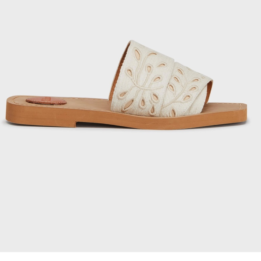 Chloe Cream and Tan Sandals